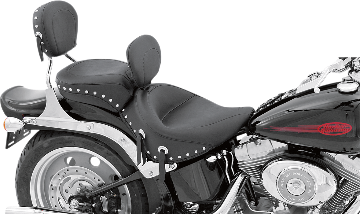 MUSTANG Studded Solo Seat - Driver's Backrest - Harley-Davidson Softail 2006-2017 Wide Tyre- 79532 - PartsOutlet.com.au