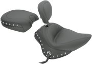 MUSTANG Studded Touring Solo Seat - Harley-Davidson Slim 2011-2017 - Driver's Backrest 79740 - PartsOutlet.com.au
