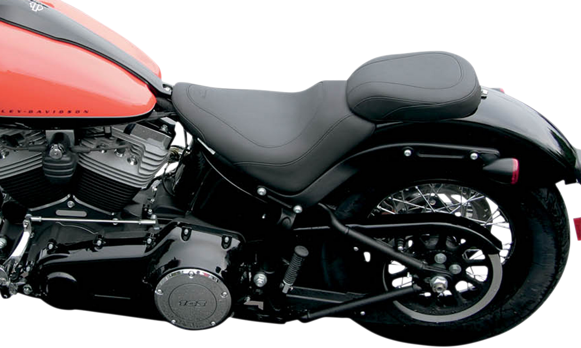 MUSTANG Wide Tripper Solo - Harley-Davidson Slim FLS 2011-2017 - Smooth - Black 76760 - PartsOutlet.com.au