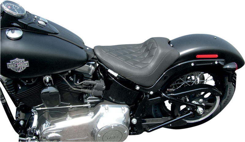 MUSTANG Wide Tripper Solo Seat - Black - Harley-Davidson Slim FLS 2011-2017 - Diamond 76762 - PartsOutlet.com.au