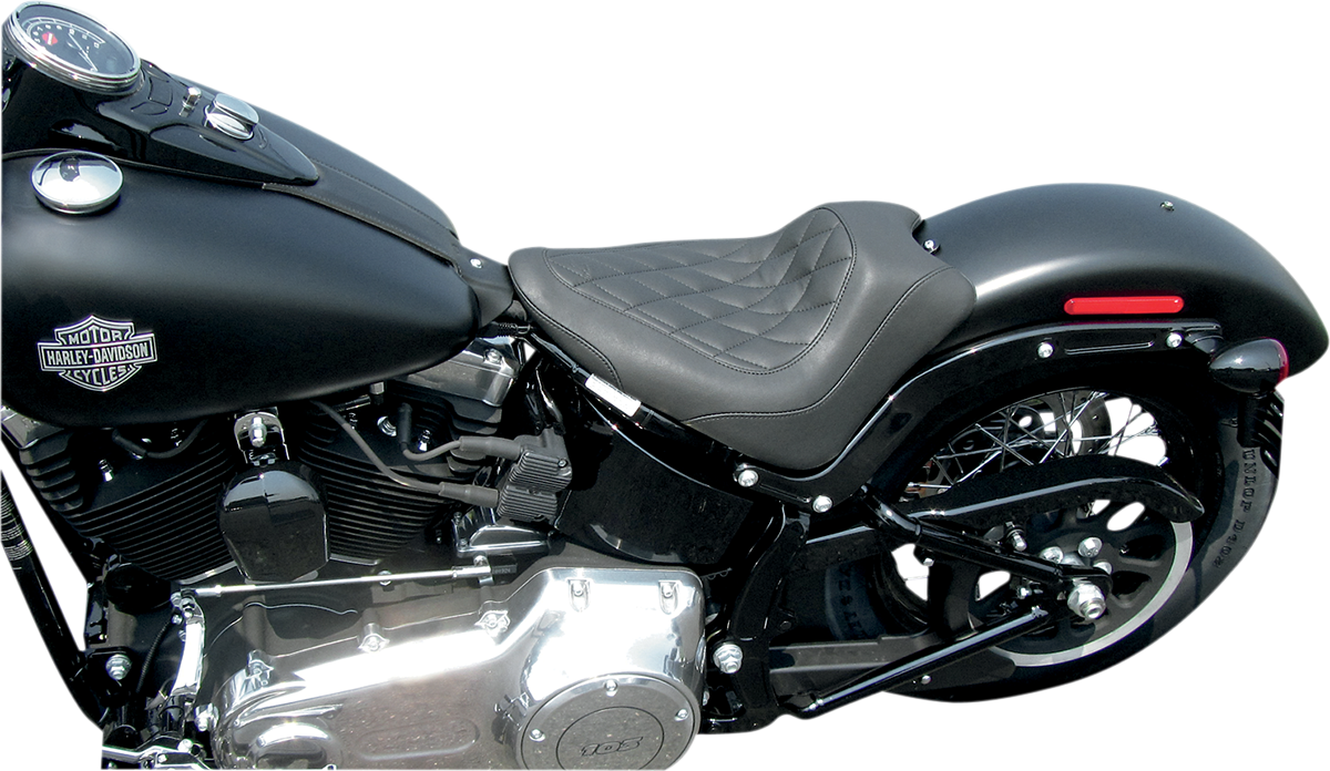 MUSTANG Wide Tripper Solo Seat - Black - Harley-Davidson Slim FLS 2011-2017 - Diamond 76762 - PartsOutlet.com.au