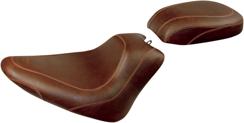 MUSTANG Wide Tripper Rear Seat - Harley-Davidson FLS Slim 2011-2017 - Brown 76765 - PartsOutlet.com.au
