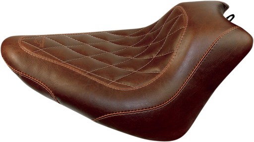 MUSTANG Wide Tripper Solo Seat - Brown - Harley-Davidson Slim FLS 2011-2017 - Diamond 76766 - PartsOutlet.com.au