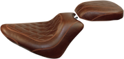 MUSTANG Wide Tripper Rear Seat - Brown - Harley-Davidson Slim FXS 2011-2017 - Diamond 76767 - PartsOutlet.com.au