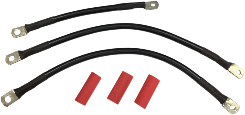 DRAG SPECIALTIES Black Battery Cable Set - '99-'08 FL E25-0091B-T1 - PartsOutlet.com.au