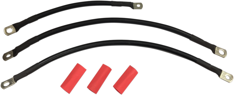 DRAG SPECIALTIES Black Battery Cable Set - '04-'05 Dyna E25-0091B-T2 - PartsOutlet.com.au