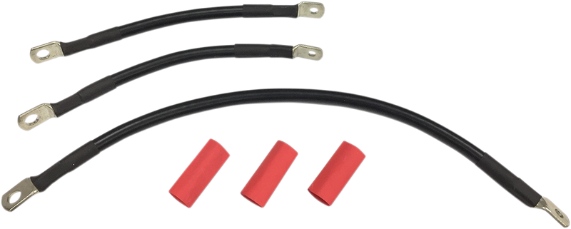 DRAG SPECIALTIES Black Battery Cable Set - '91-'93 Dyna E25-0091B-T3 - PartsOutlet.com.au
