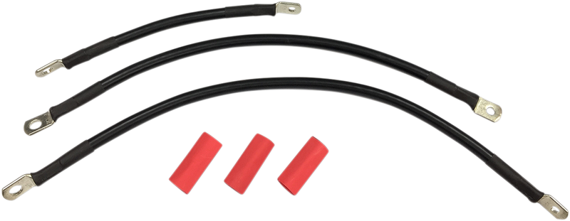 DRAG SPECIALTIES Black Battery Cable Set - '84-'88 ST E25-0091B-T4 - PartsOutlet.com.au