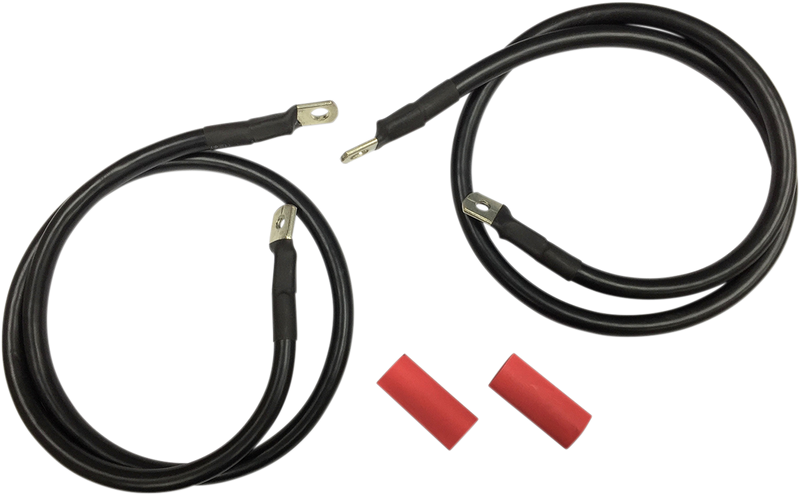 DRAG SPECIALTIES Black Battery Cable Set - '89-'92 FL E25-0091B-D4 - PartsOutlet.com.au