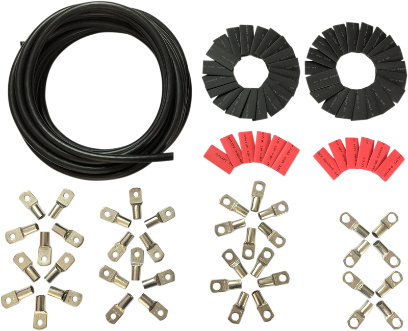 DRAG SPECIALTIES Custom Battery Cable Kit - Harley Davidson - 25' Black E25-0092BK - PartsOutlet.com.au