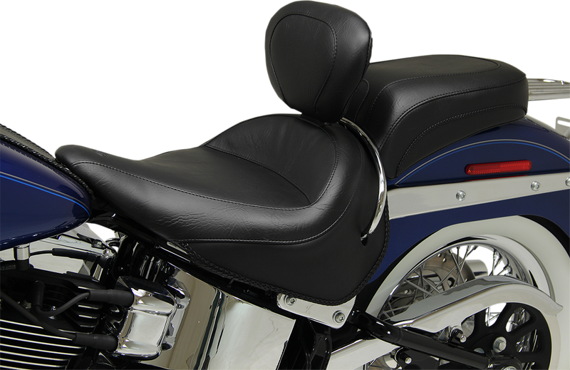 MUSTANG Wide Rear Seat - Vintage - Harley-Davidson 2005-2017 - Deluxe 76236 - PartsOutlet.com.au
