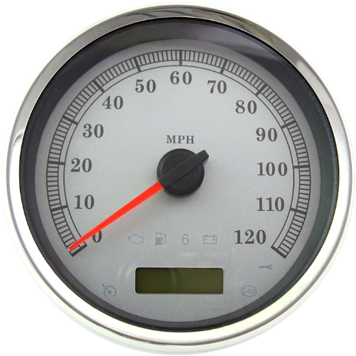 DRAG SPECIALTIES Electronic Speedometer - Harley-Davidson 2004-2013 - Silver - 120 MPH 83104S - PartsOutlet.com.au
