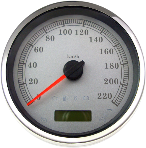 DRAG SPECIALTIES Electronic Speedometer - Harley-Davidson 2004-2013 - Silver - 220 KPH 83105S - PartsOutlet.com.au