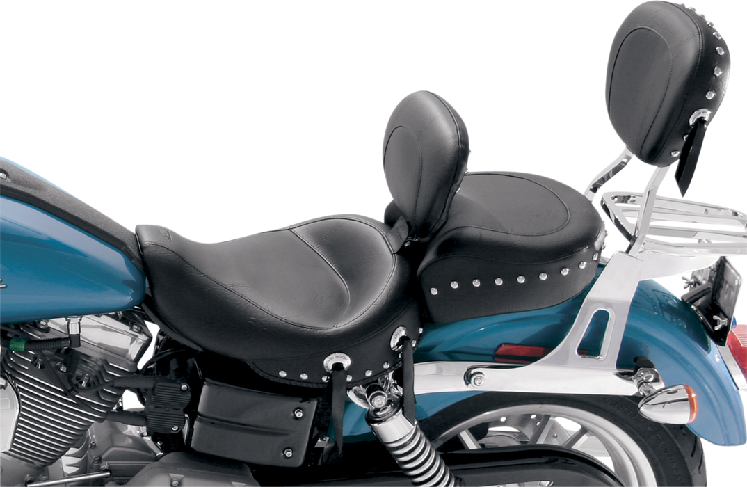 MUSTANG Wide Studded Solo Seat - Driver's Backrest - Harley-Davidson Dyna 2006-2017 - FXD 79346 - PartsOutlet.com.au