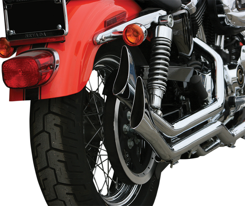 PAUGHCO Side by Side Upsweep Exhaust - Chrome - '14-'19 XL - 7194SBS - PartsOutlet.com.au