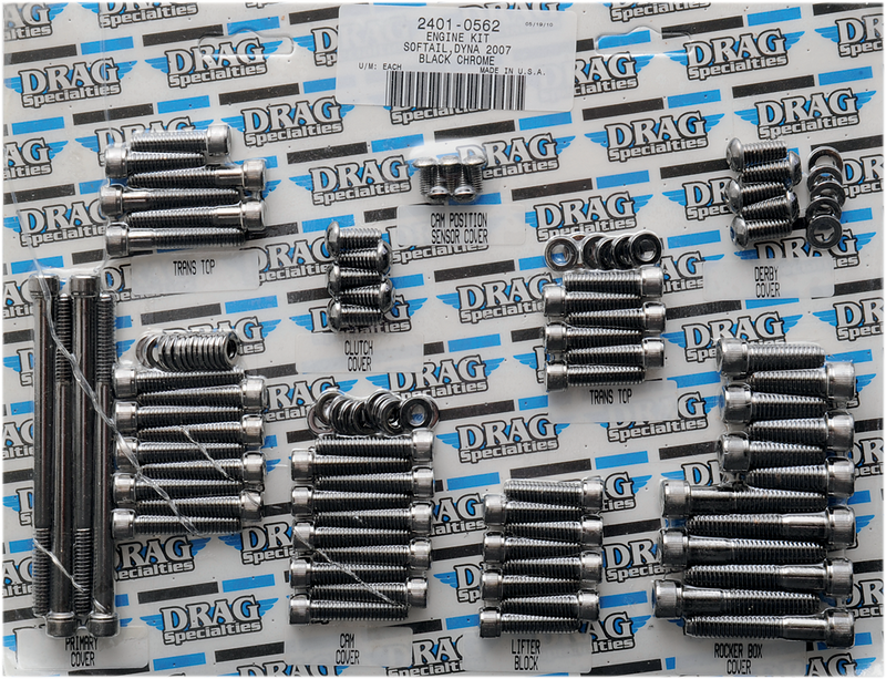DRAG SPECIALTIES Bolt Kit Motor Knurled - Harley-Davidson 2007-2017 - MK699BK - PartsOutlet.com.au