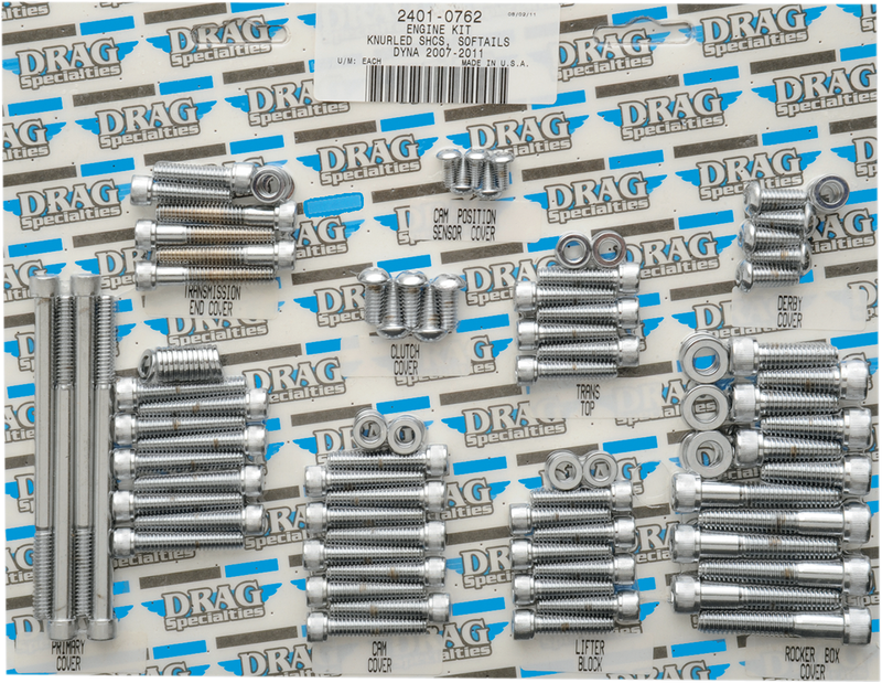 DRAG SPECIALTIES Knurled Motor Bolt Kit - Harley-Davidson 2007-2017 - Softail MK699 - PartsOutlet.com.au