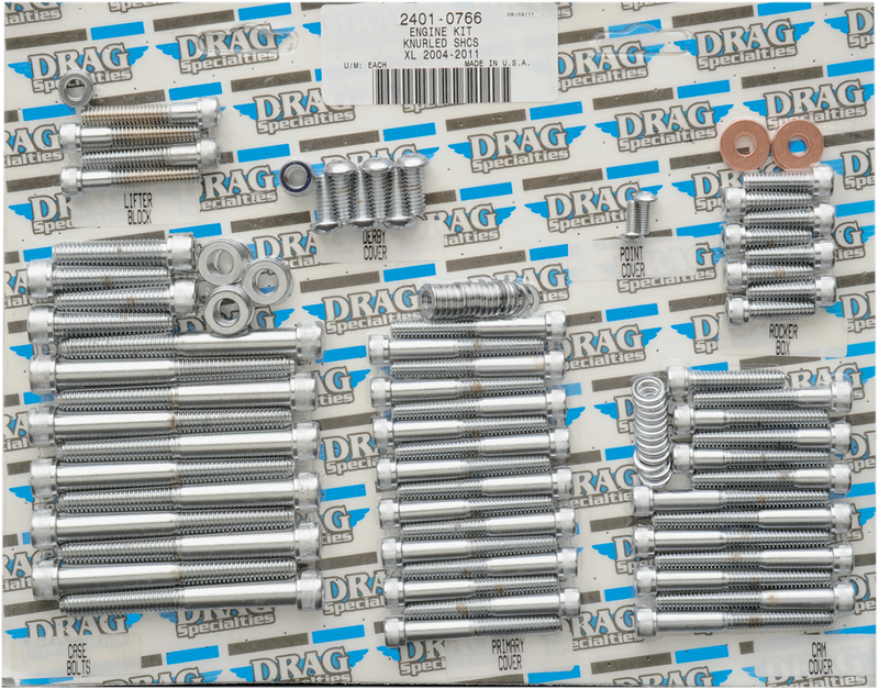 DRAG SPECIALTIES Knurled Motor Bolt Kit - Harley-Davidson 2004-2021 - XL MK694 - PartsOutlet.com.au