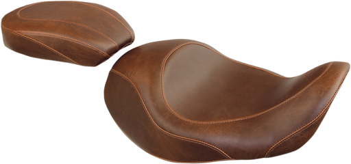 MUSTANG Wide Tripper Forward Solo Seat - Harley-Davidson Dyna 2006-2017 - Brown 76708 - PartsOutlet.com.au