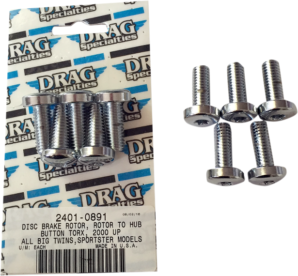 DRAG SPECIALTIES Rotor to Hub Rear Kit - Harley-Davidson 1992-2021 - Chrome MK772 - PartsOutlet.com.au