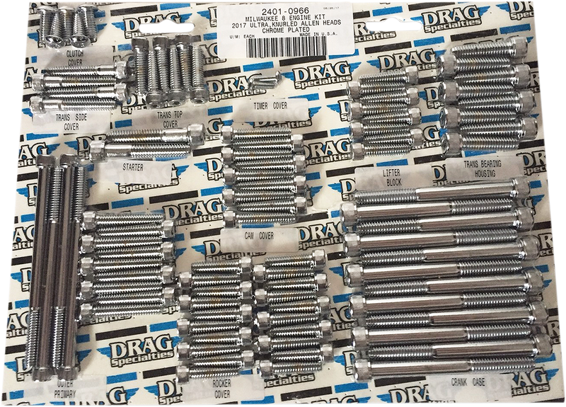DRAG SPECIALTIES Bolt Kit M8 Engine Allen Chrome - Harley-Davidson 2017-2021 - MK775 - PartsOutlet.com.au