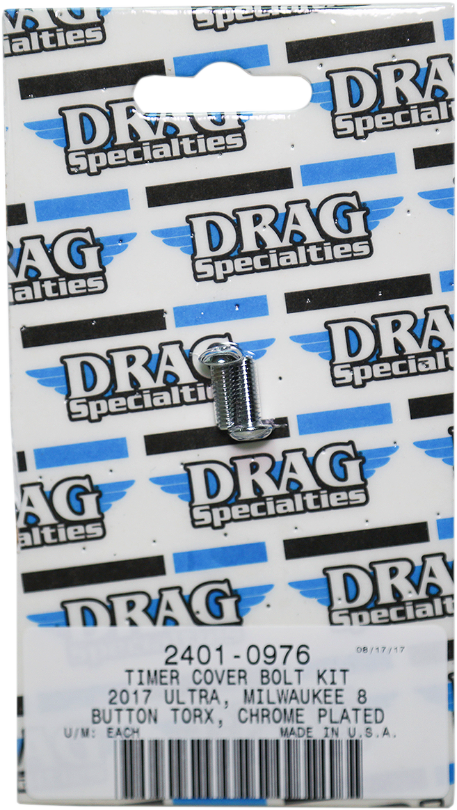 DRAG SPECIALTIES Bolt Kit M8 Timer Cover Torx Chrome - Harley-Davidson 2017-2021 - MK780 - PartsOutlet.com.au