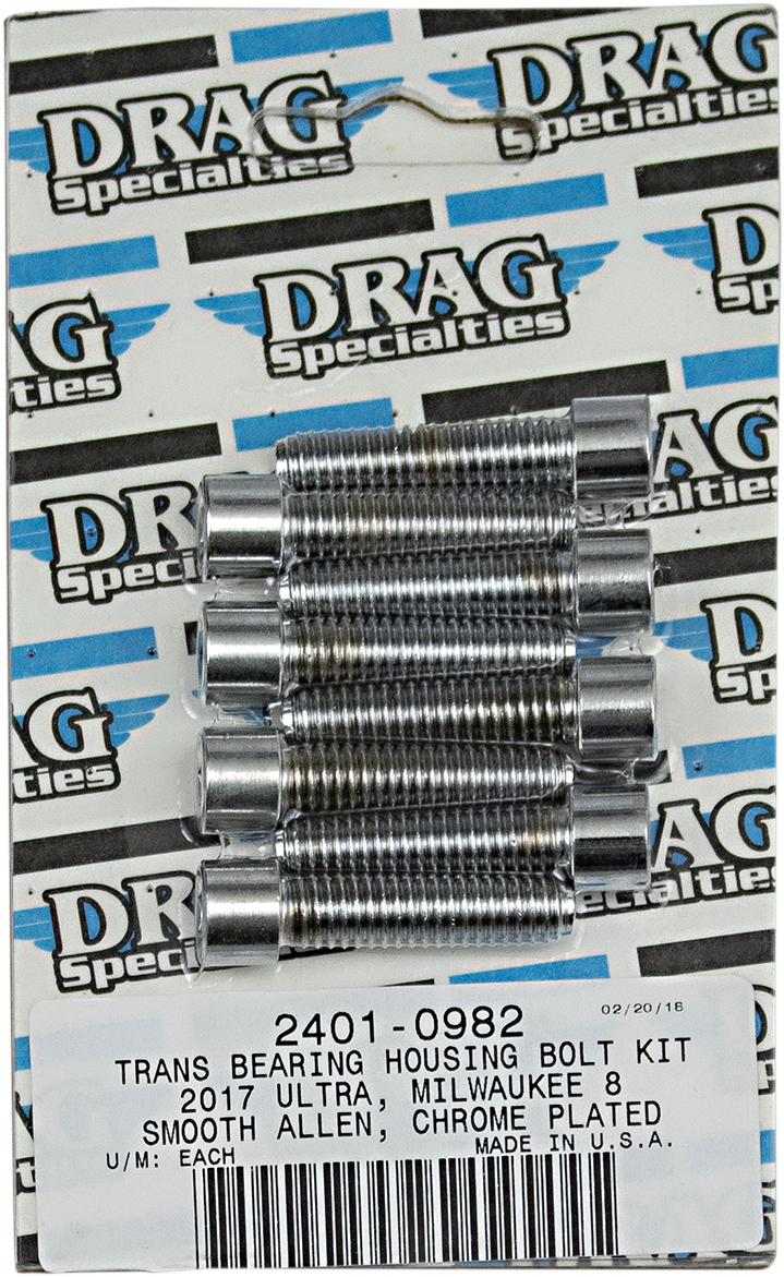 DRAG SPECIALTIES Bolt Kit M8 Transmission Bearing Smooth All Chrome - Harley-Davidson 2017-2021 - MK783S - PartsOutlet.com.au