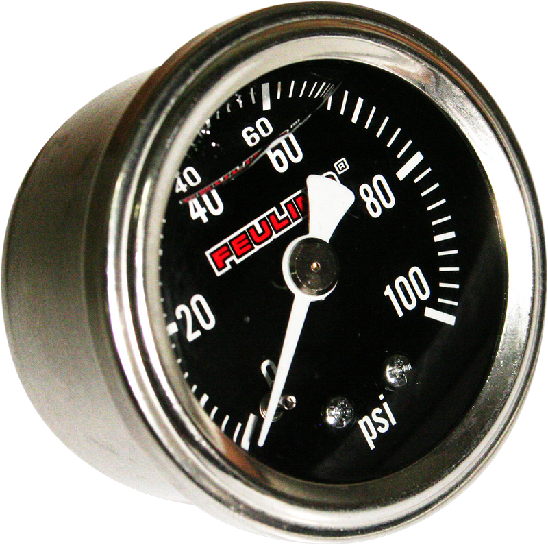 FEULING OIL PUMP CORP. Oil Pressure Gauge - 1.5" Dial - Back Port - Black Face - 9043