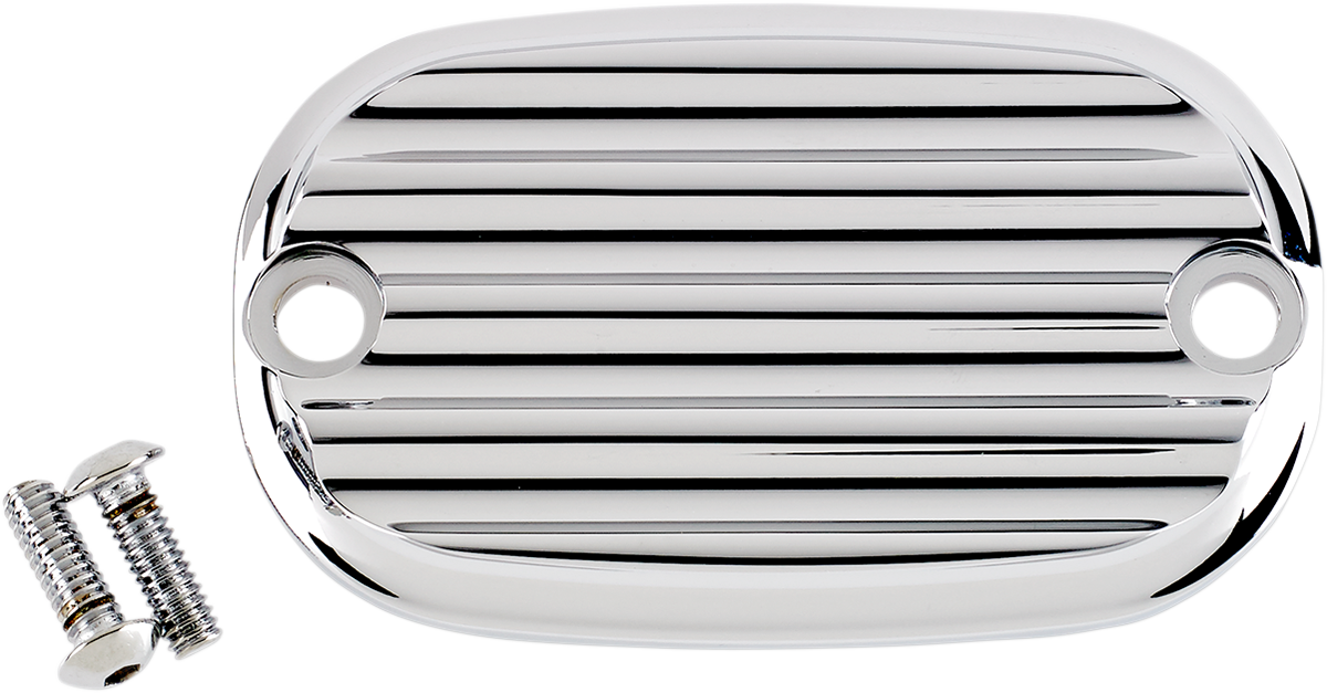 JOKER MACHINE Master Cylinder Cover - Finned - Chrome - Harley-Davidson 1999-2017 - 08-01FN - PartsOutlet.com.au