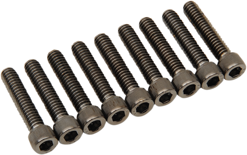 DRAG SPECIALTIES Bolt Kit M8 Camshaft Cover Black/Chrome Knurled - Harley-Davidson 2017-2021 - MK779BK - PartsOutlet.com.au