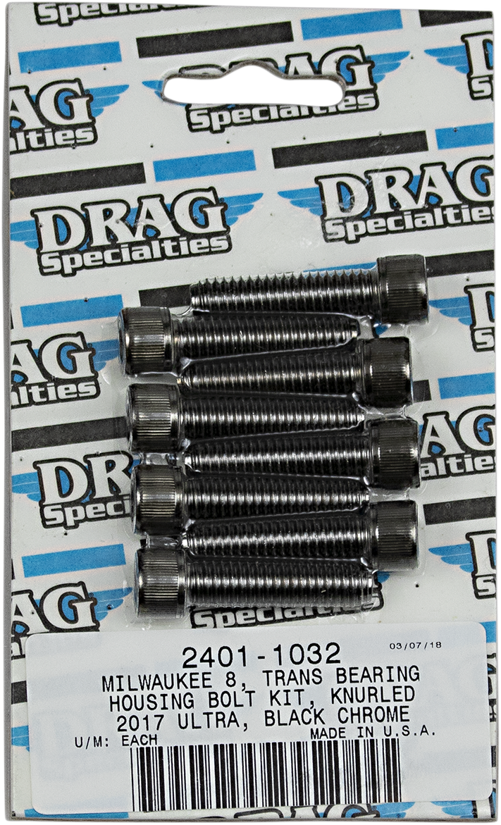 DRAG SPECIALTIES Bolt Kit M8 Transmission Bearing Knurled Specialties - Harley-Davidson 2017-2021 - MK783BK - PartsOutlet.com.au