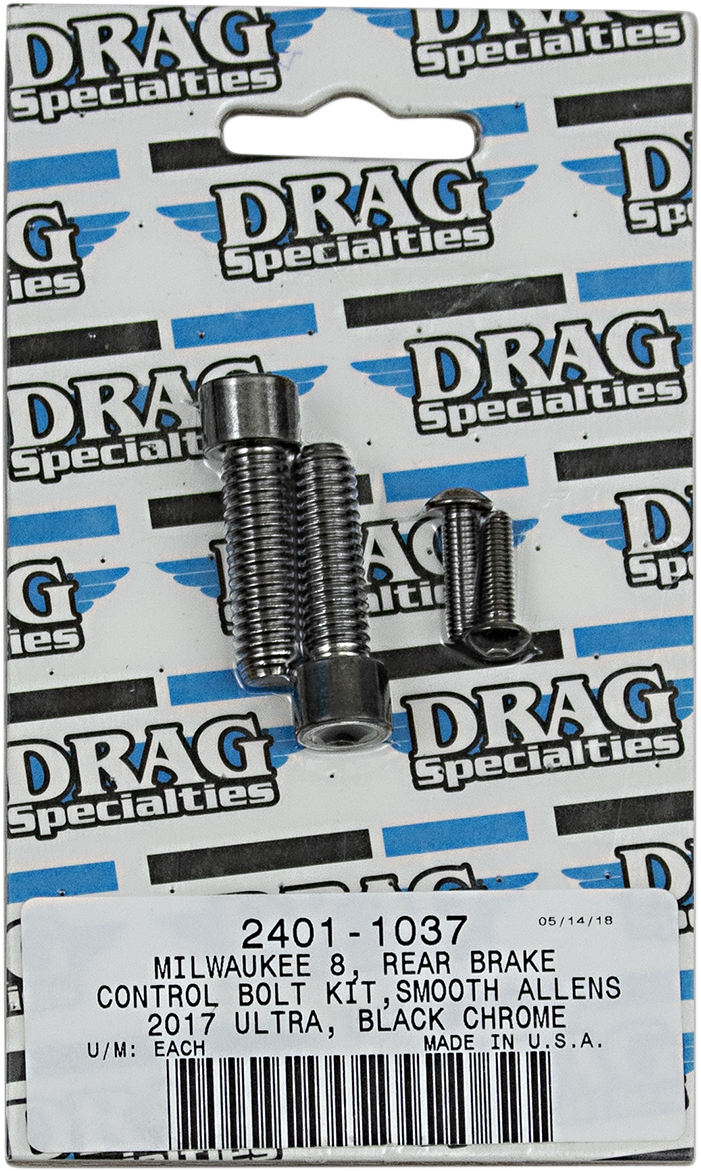 DRAG SPECIALTIES Bolt Kit M8 Rear Break Black/Chrome Smooth - Harley-Davidson 2017- MK785SBK - PartsOutlet.com.au