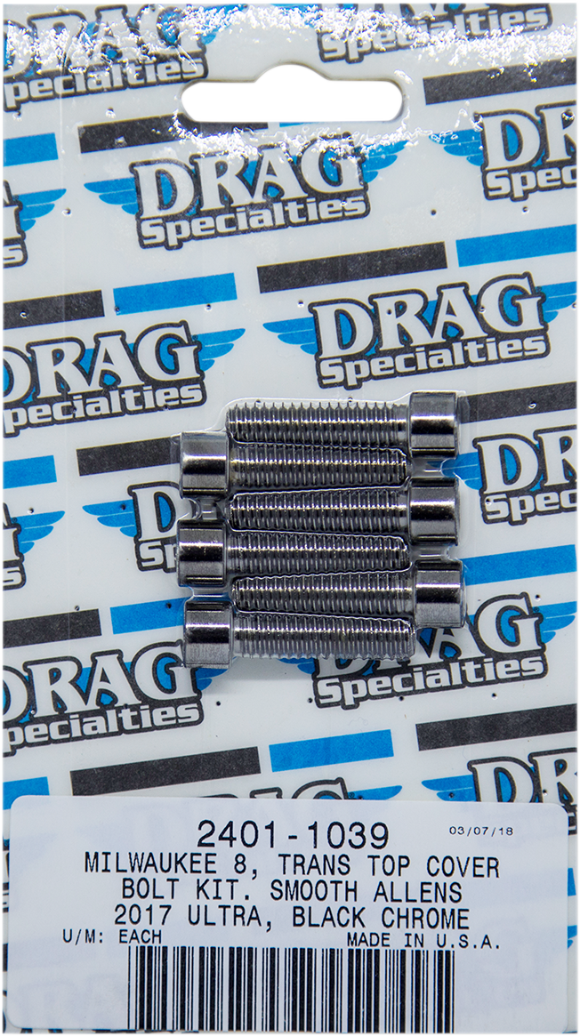 DRAG SPECIALTIES Bolt Kit M8 Transmission Top Black/Chrome - Harley-Davidson 2017-2021 - MK786SBK - PartsOutlet.com.au