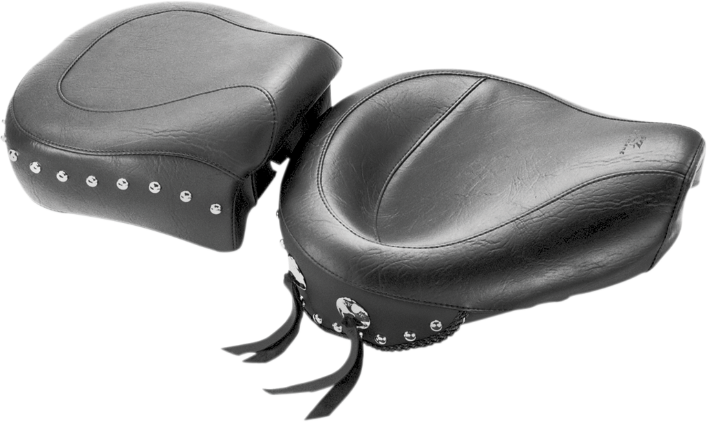 MUSTANG Wide Studded Solo Seat - Harley-Davidson Sportster XL 1996-2003 - 75702 - PartsOutlet.com.au