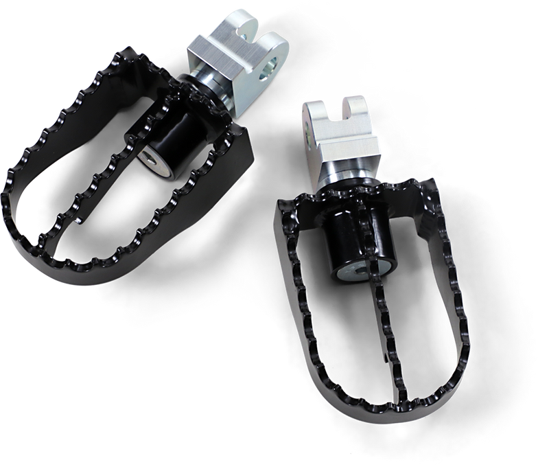 BURLY BRAND MX Footpegs - Driver - Black/Chrome - Triumph '59-'19 - B13-1005B - PartsOutlet.com.au