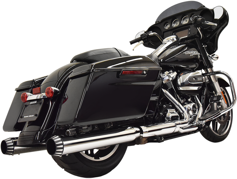 BASSANI XHAUST 4" Straight Can Quiet Muffler QNT for 2017+ Bagger with Blk End Cap - Chrome 1F72QNT5