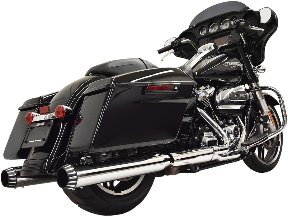BASSANI XHAUST 4" Straight Can Quiet Muffler QNT for 2017-2020 Bagger with Blk End Cap - Chrome 1F72QNT5