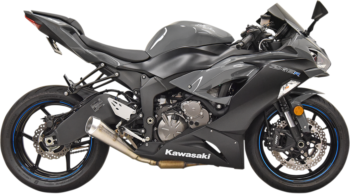 BASSANI XHAUST Kawasaki ZX-6R '09-'19 Slip-On Exhaust - Stainless Steel 5Z627