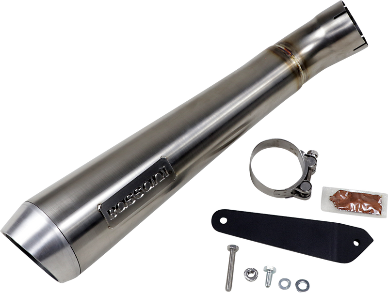 BASSANI XHAUST 4" Low Mount Short Megaphone Muffler System for Indian FTR '19-'20- No CAT - 8F127SS