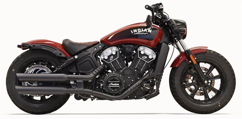 BASSANI XHAUST 3" Slash Cut Mufflers for Indian Scout '17-'24 - Black 8S27BSB 1811-3397