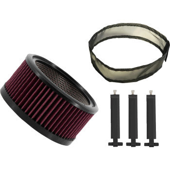 TRASK Air Filter - Big Power Assault - Flat Black TM-1020-BPBK - PartsOutlet.com.au