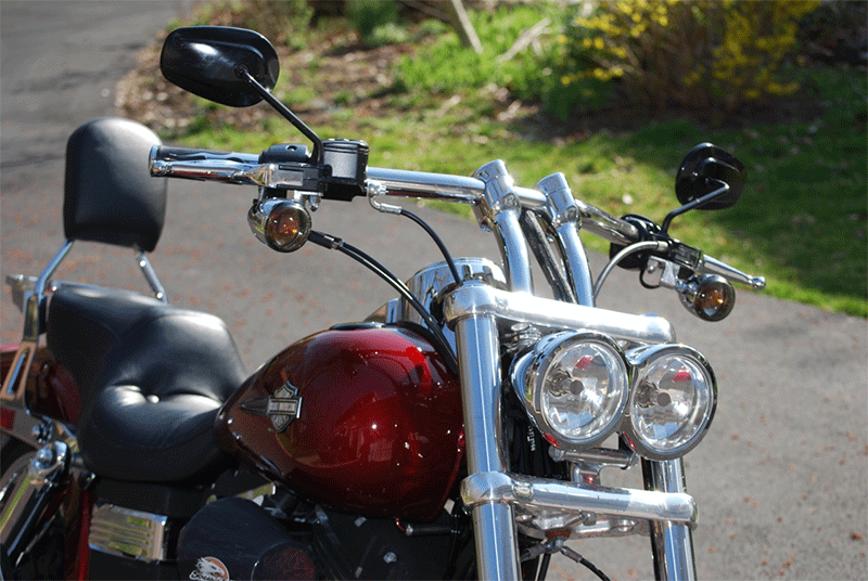 LA CHOPPERS HEFTY RISERS SMOOTH FOR 1 1/4" HANDLEBARS 5.5" CURVED RISE CHROME UNIVERSAL - LA-7406-05