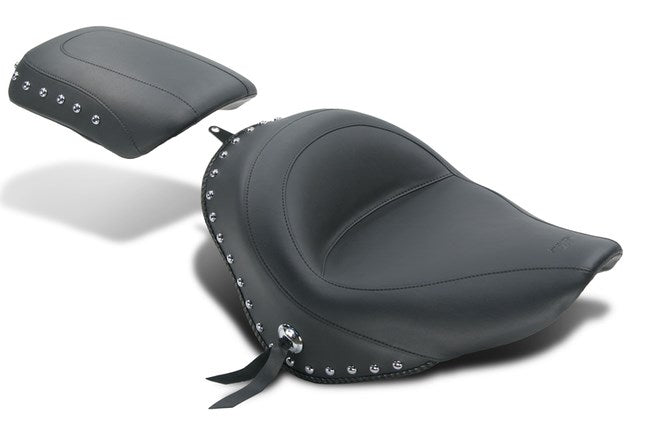 MUSTANG Solo Studded Seat - Harley-Davidson Softail - Fat Boy 2006-2017 Wide Tyre - 76240 - PartsOutlet.com.au