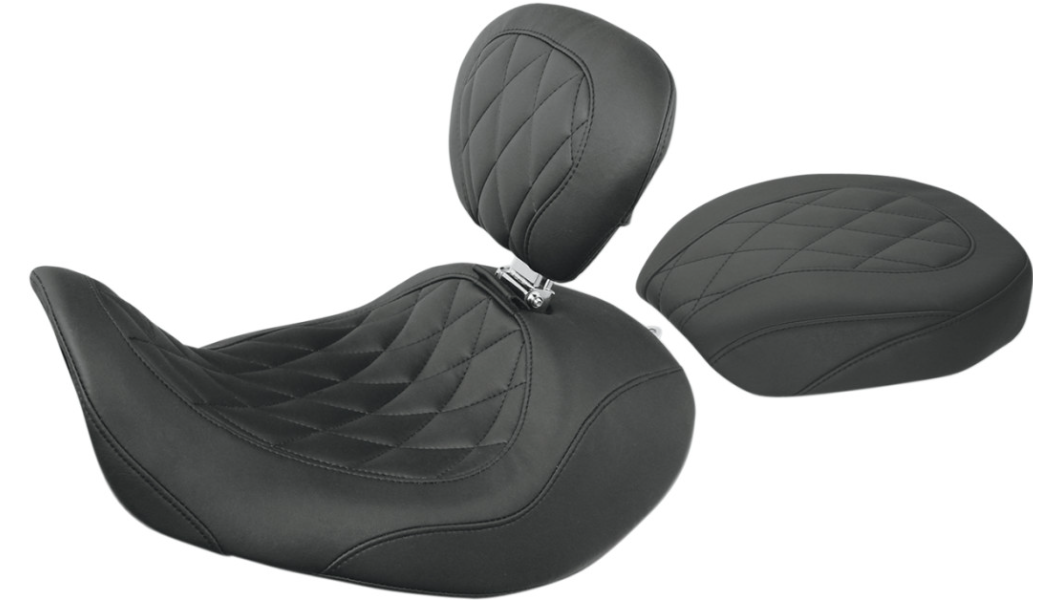 MUSTANG Wide Tripper Forward Solo Seat - Harley-Davidson Dyna 2006-2017 - 76707 - PartsOutlet.com.au