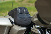 MUSTANG Squareback One-Piece Seat - Tuck and Roll - Black W/Black Stitching - Harley-Davidson FL 2008+ 75239 - PartsOutlet.com.au