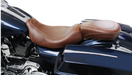 MUSTANG Wide Tripper Solo Seat - Harley-Davidson 2008+ FL - Brown 76720 - PartsOutlet.com.au