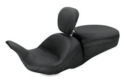 MUSTANG Lowdown Seat with Driver Backrest - Harley-Davidson FL 2008+ Plain 79703 - PartsOutlet.com.au