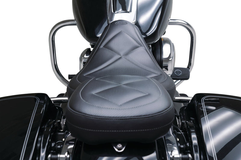MUSTANG Super Tripper Seat - Carbon - Harley-Davidson FL 2008+ 75202 - PartsOutlet.com.au