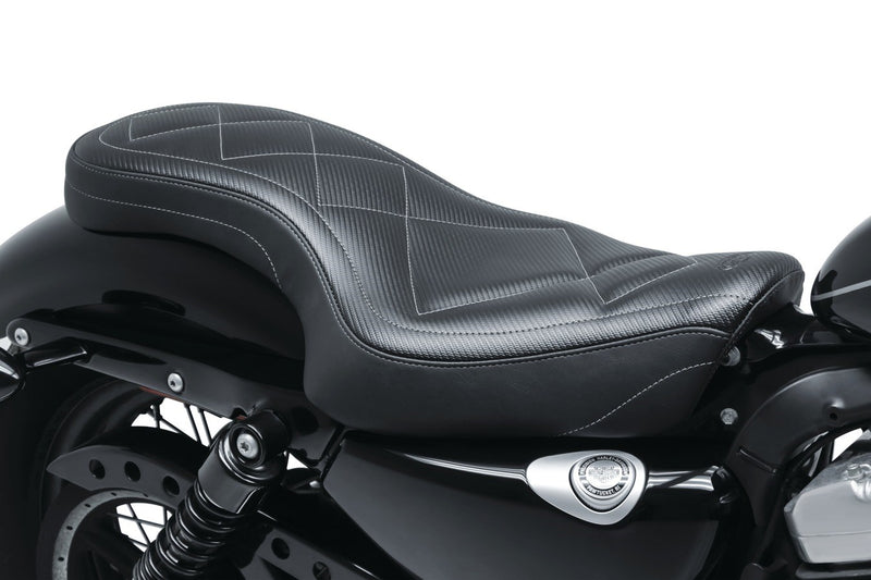 MUSTANG Super Tripper Seat - Carbon - Harley-Davidson Sportster XL 2004-2021 - 75238 - PartsOutlet.com.au