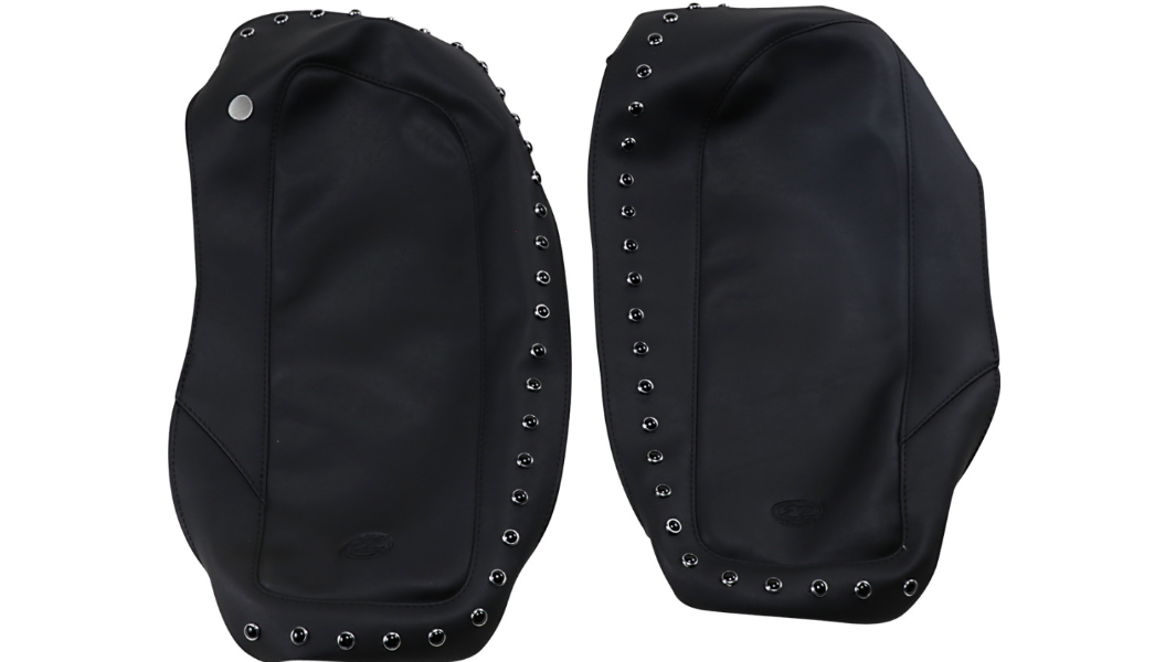 MUSTANG Saddlebag Lid Covers - Black Stud - Harley-Davidson FL2014-2021 -  77624